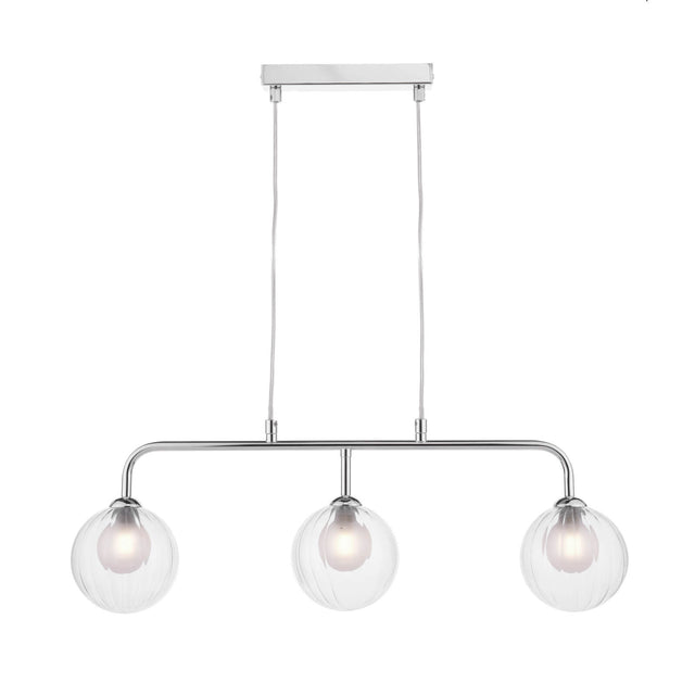 Feya 3 Light Bar Pendant Polished Chrome & Clear/Opal Glass