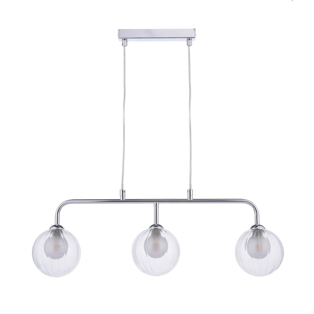 Feya 3 Light Bar Pendant Polished Chrome & Clear/Opal Glass