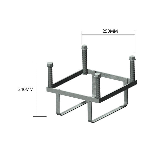 Foundation frame, square in galvanised steel