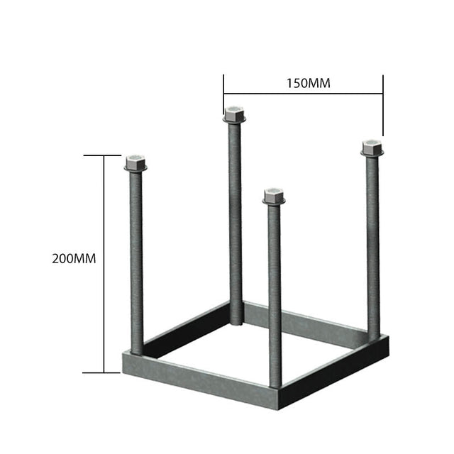 Foundation frame, square in galvanised steel