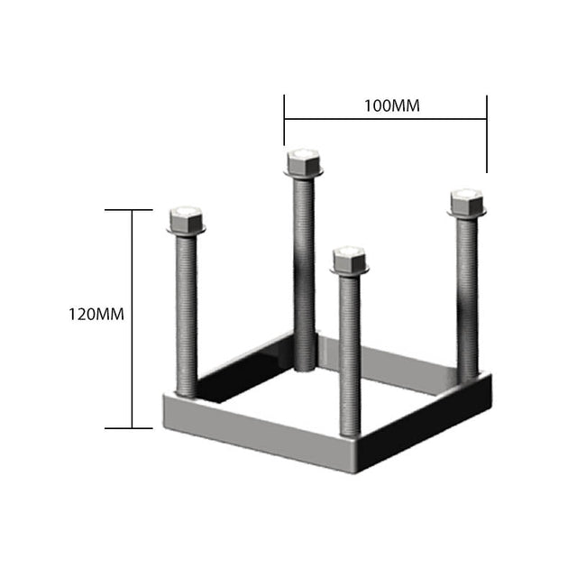 Foundation frame, square in galvanised steel