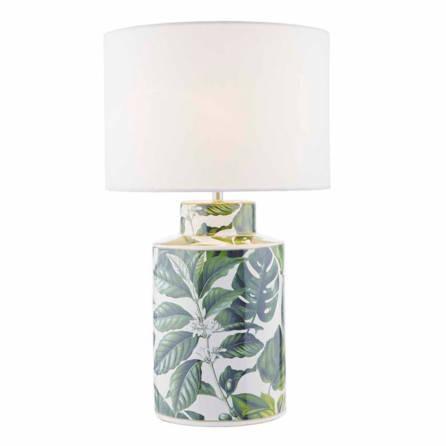 Filip Table Lamp Green Leaf Print Base Only