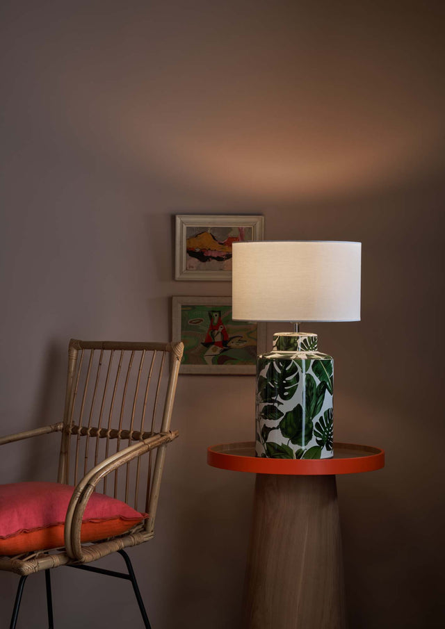 Filip Table Lamp Green Leaf Print Base Only