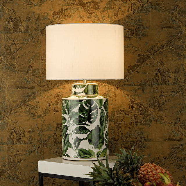 Filip Table Lamp Green Leaf Print Base Only