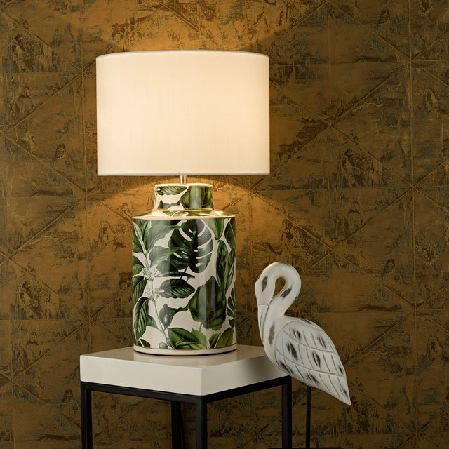 Filip Table Lamp Green Leaf Print Base Only