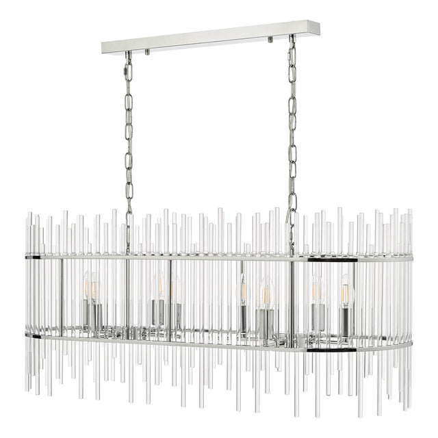 Finola 8 Light Bar Pendant Polished Chrome Glass