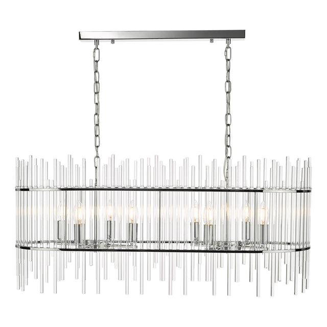 Finola 8 Light Bar Pendant Polished Chrome Glass