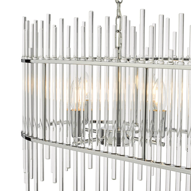 Finola 8 Light Bar Pendant Polished Chrome Glass