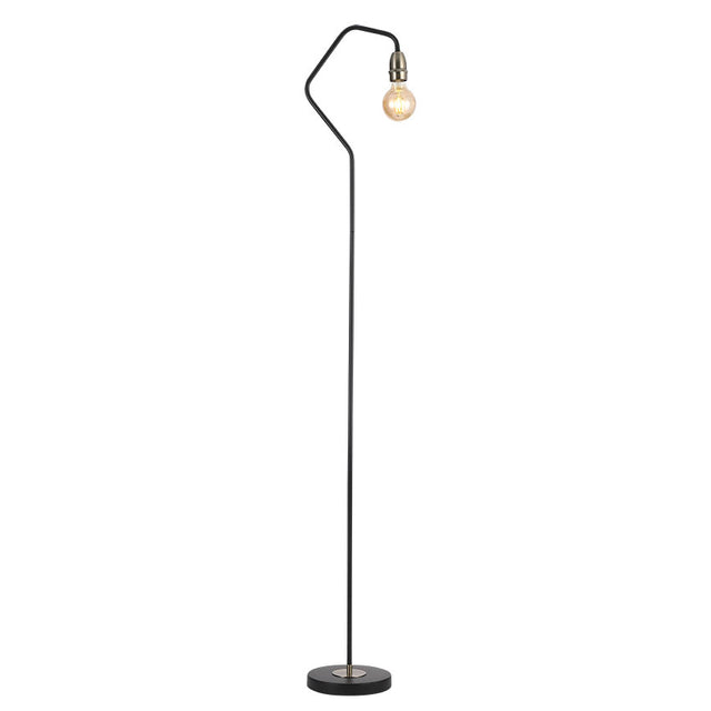 BLACK c/w Ant. Brass VENUS FLOOR LAMP (BULB NOT INCL.)