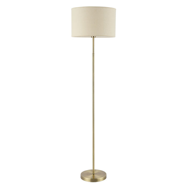 ANTIQUE BRASS with OATMEAL SHADE ASHLEY FLOOR LAMP