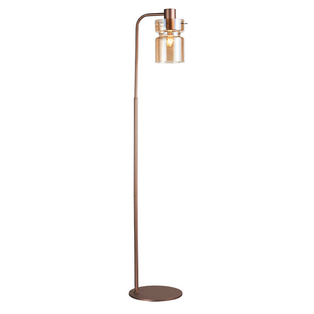 COPPER FINISH with AMBER GLASS CAMDEN FLOOR LAMP