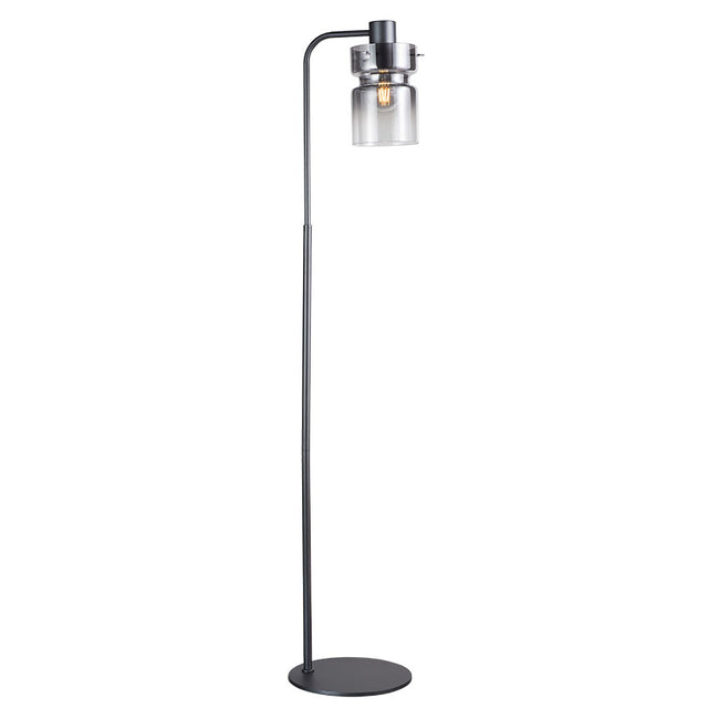 MATT GREY FINISH with SMOKE GLASS CAMDEN FLOOR LAMP