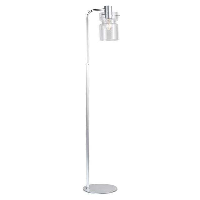 SILVER FINISH with CLEAR GLASS CAMDEN FLOOR LAMP