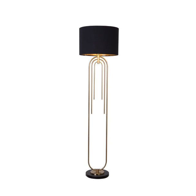 ROBERTA MATT BRASS & BLACK FLOOR LAMP