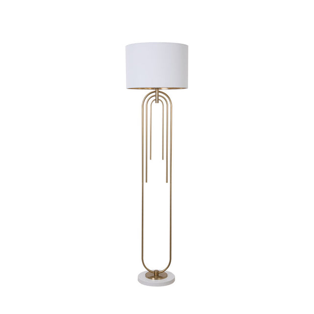 ROBERTA MATT BRASS & WHITE FLOOR LAMP