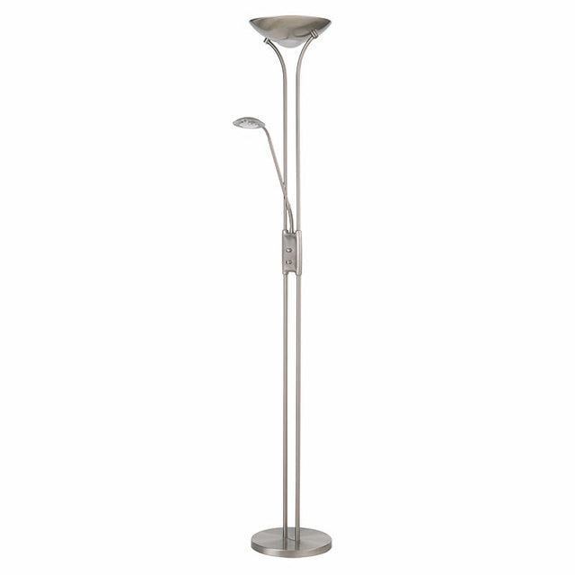 SATIN NICKEL LED MOTHER AND CHILD FLOOR LAMP