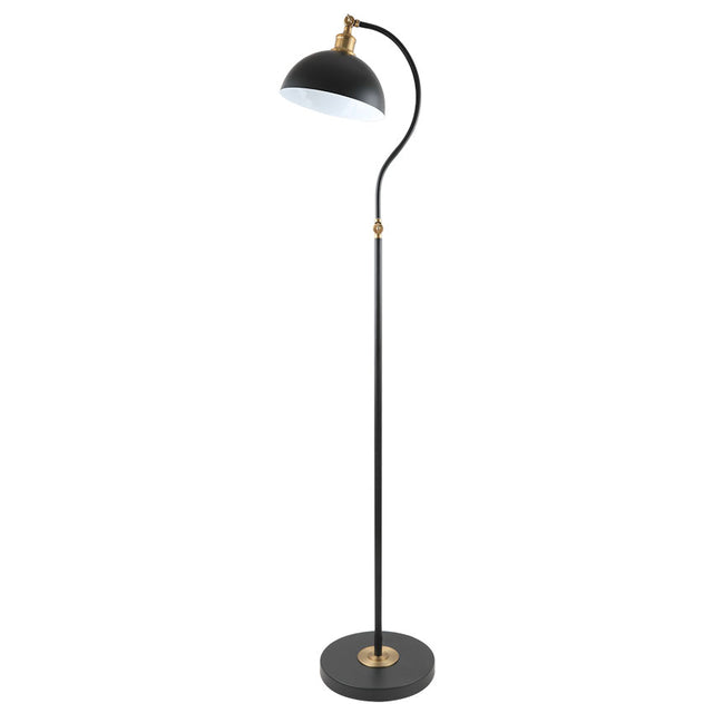 BLACK/BRUSHED BRASS SWAN FLOOR LAMP