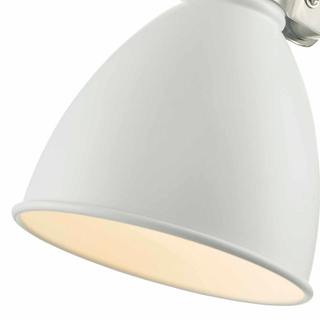 Frederick Single Wall Spotlight White Satin Chrome