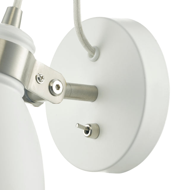 Frederick Single Wall Spotlight White Satin Chrome