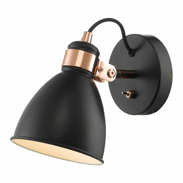 Frederick Single Wall Spotlight Black & Copper