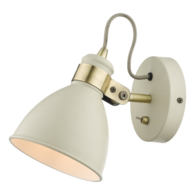 Frederick Single Wall Spotlight Cream Antique Brass