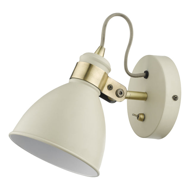 Frederick Single Wall Spotlight Cream Antique Brass