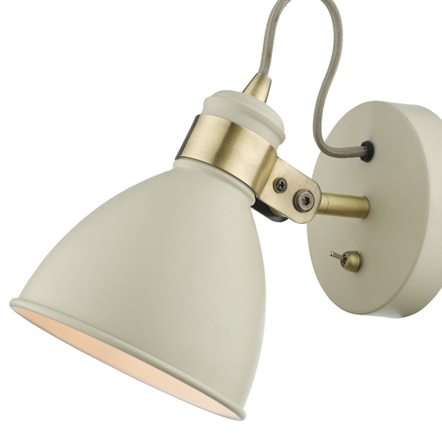 Frederick Single Wall Spotlight Cream Antique Brass