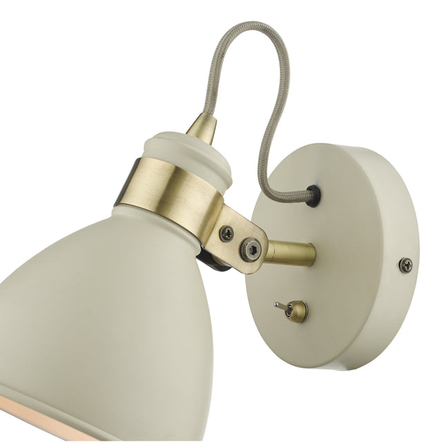 Frederick Single Wall Spotlight Cream Antique Brass