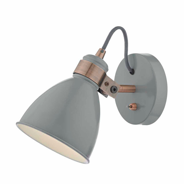 Frederick Single Wall Spotlight Grey & Copper