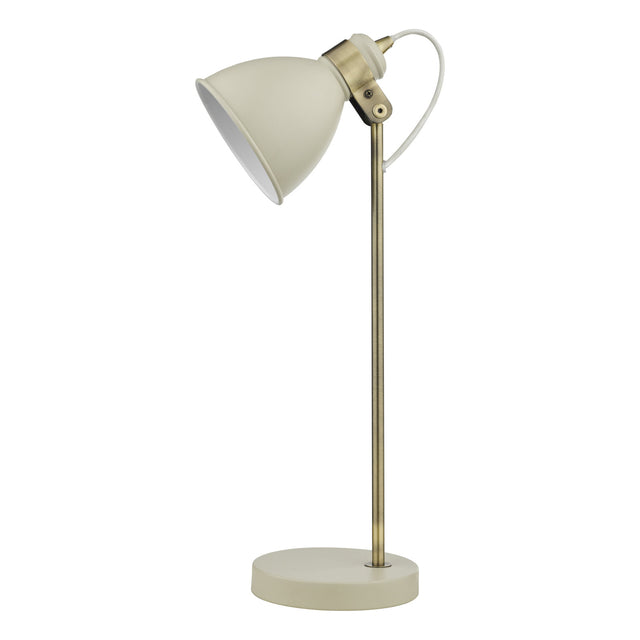 Frederick Task Table Lamp Cream Antique Brass