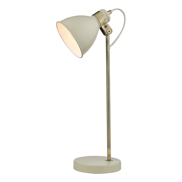 Frederick Task Table Lamp Cream Antique Brass