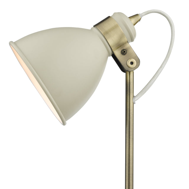 Frederick Task Table Lamp Cream Antique Brass