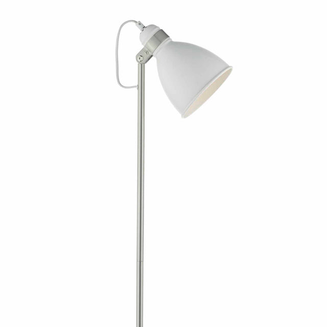 Frederick Task Floor Lamp White & Satin Chrome