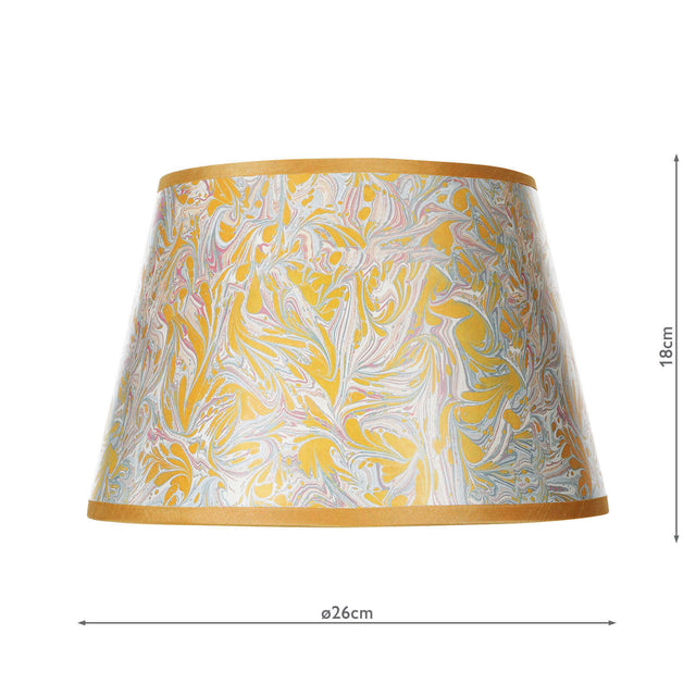 Frida Yellow Marble Pattern Tapered Drum Shade 26cm