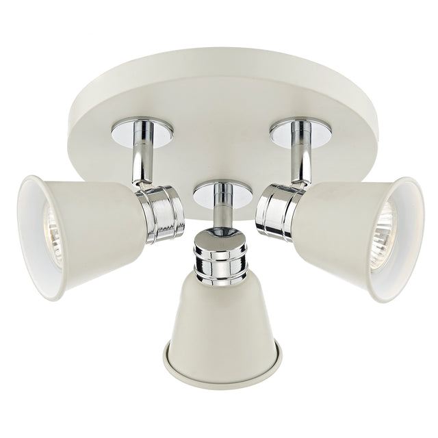 Fry 3 Light Plate Spotlight Cream Polished Chrome