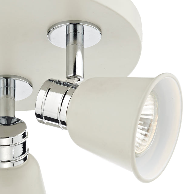 Fry 3 Light Plate Spotlight Cream Polished Chrome