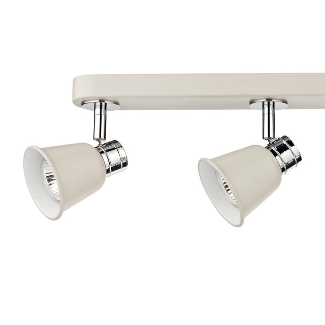 Fry 4 Light Bar Spotlight Cream Polished Chrome