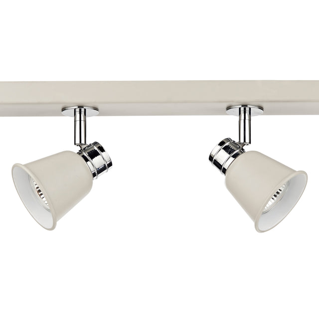 Fry 4 Light Bar Spotlight Cream Polished Chrome