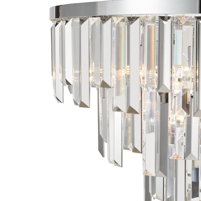 Fuentes 5 Light Pendant Polished Chrome and Crystal