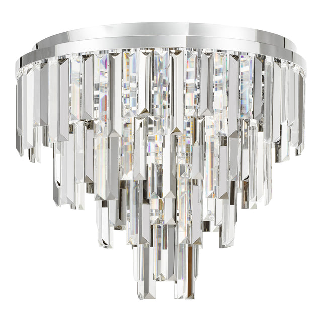 Fuentes 5 Light Flush Polished Chrome and Crystal