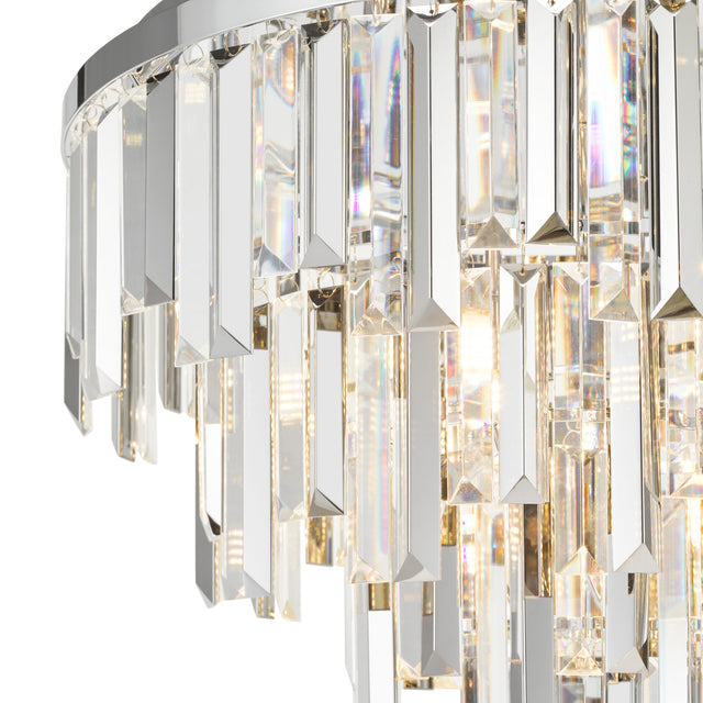 Fuentes 5 Light Flush Polished Chrome and Crystal