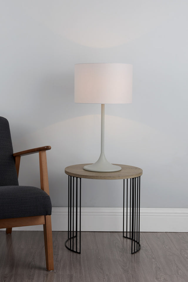 Funchal Table Lamp Matt Grey With Shade