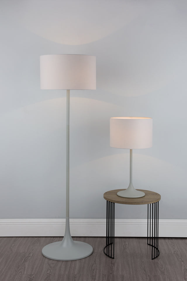 Funchal Table Lamp Matt Grey With Shade