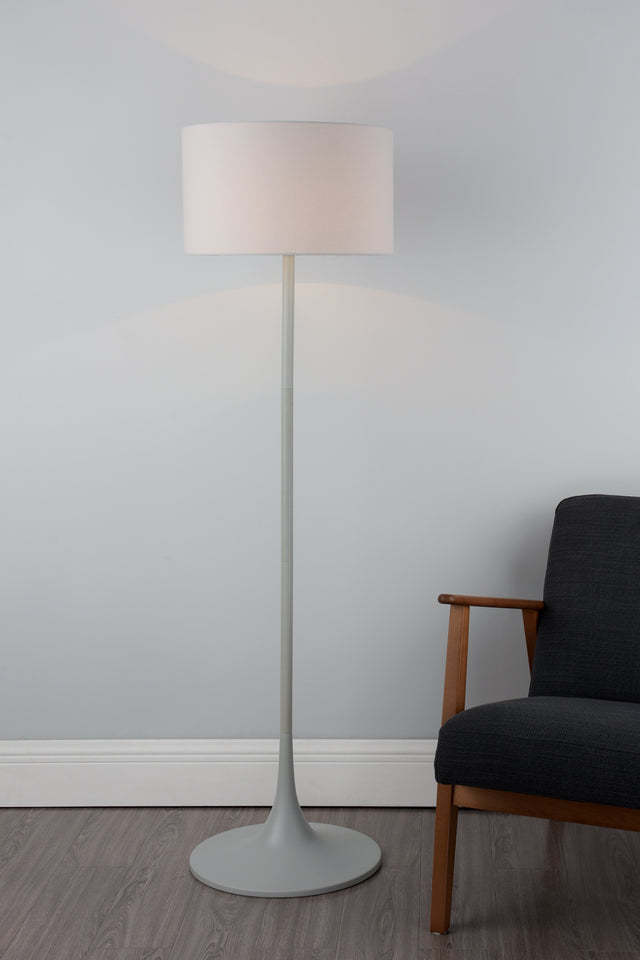 Funchal Floor Lamp Matt Grey With Shade