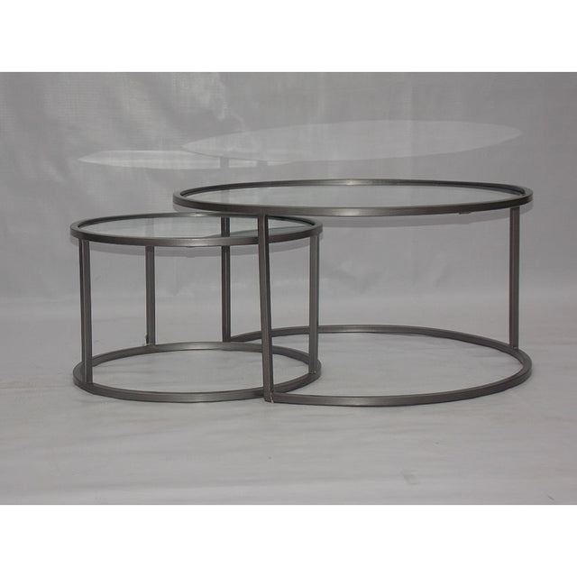 ZINK FINISH TWIN COFFEE TABLE SET/2