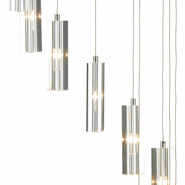 Galileo 12 Light Cluster Pendant Polished Chrome Crystal LED