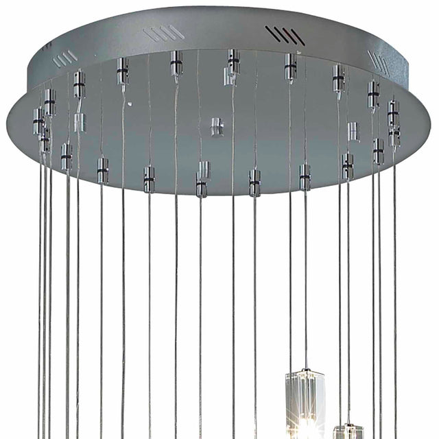 Galileo 20 Light Cluster Pendant Polished Chrome Crystal LED - 2M Drop