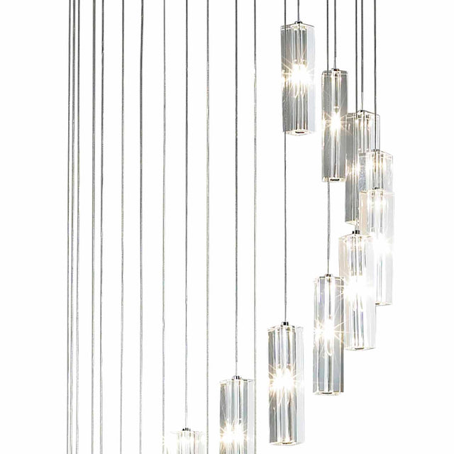 Galileo 20 Light Cluster Pendant Polished Chrome Crystal LED - 2M Drop