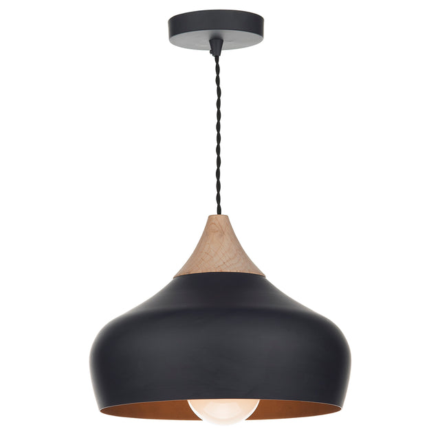 Gaucho 1 Light Pendant Black