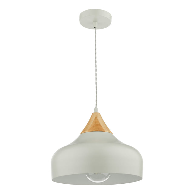 Gaucho 1 Light Single Pendant Grey And Wood